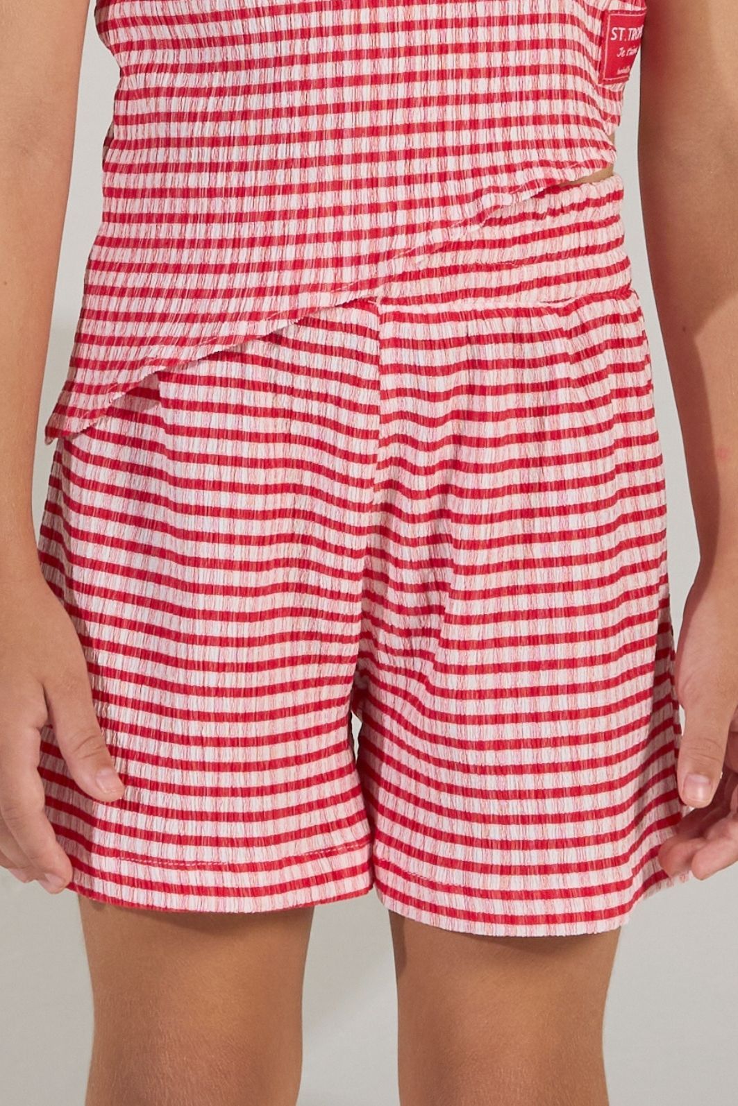 Conjunto blusa e short xadrez