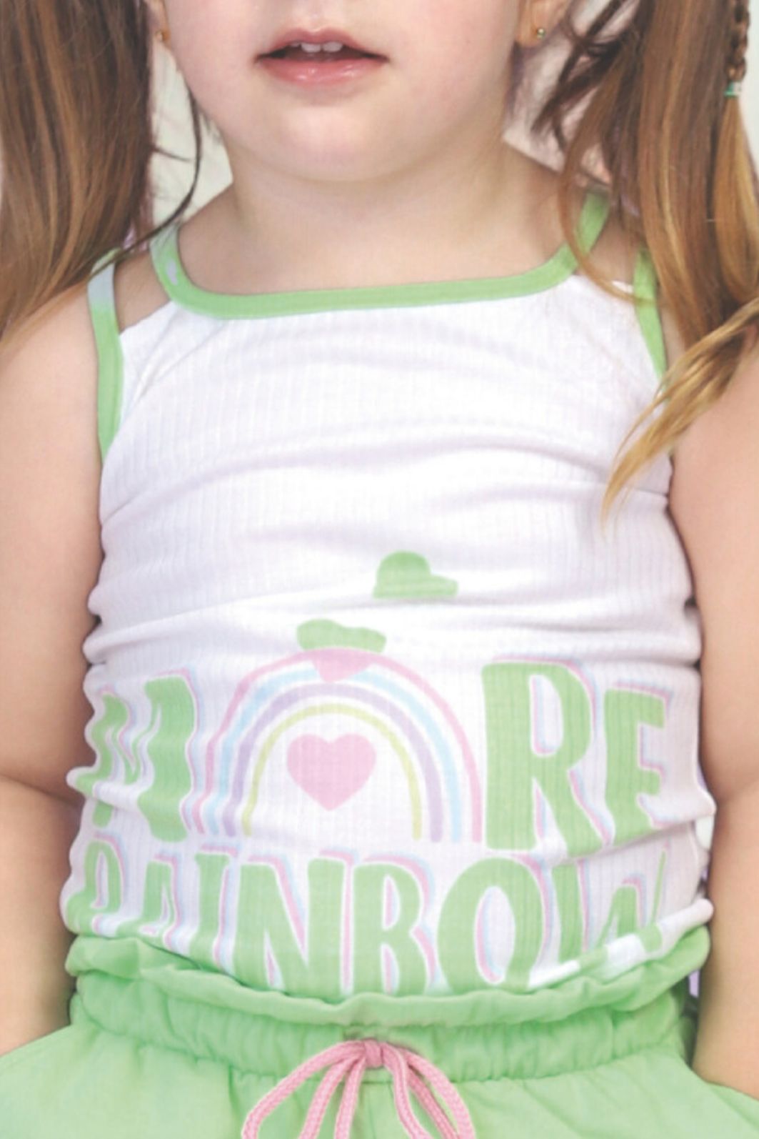 Conjunto blusa canelada, regata canelada e short de moletinho