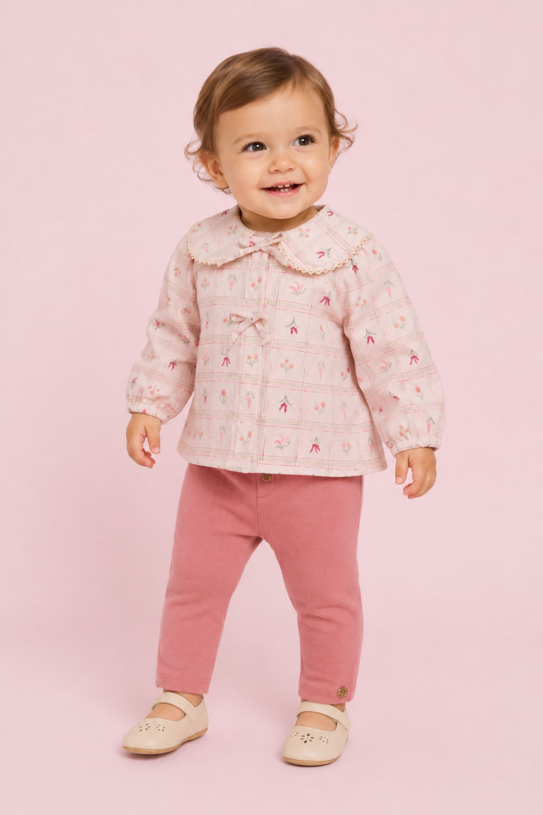 Conjunto Camisa Estampada E Legging Lisa Canelada Conjunto Camisa Estampada E Legging Lisa Canelada