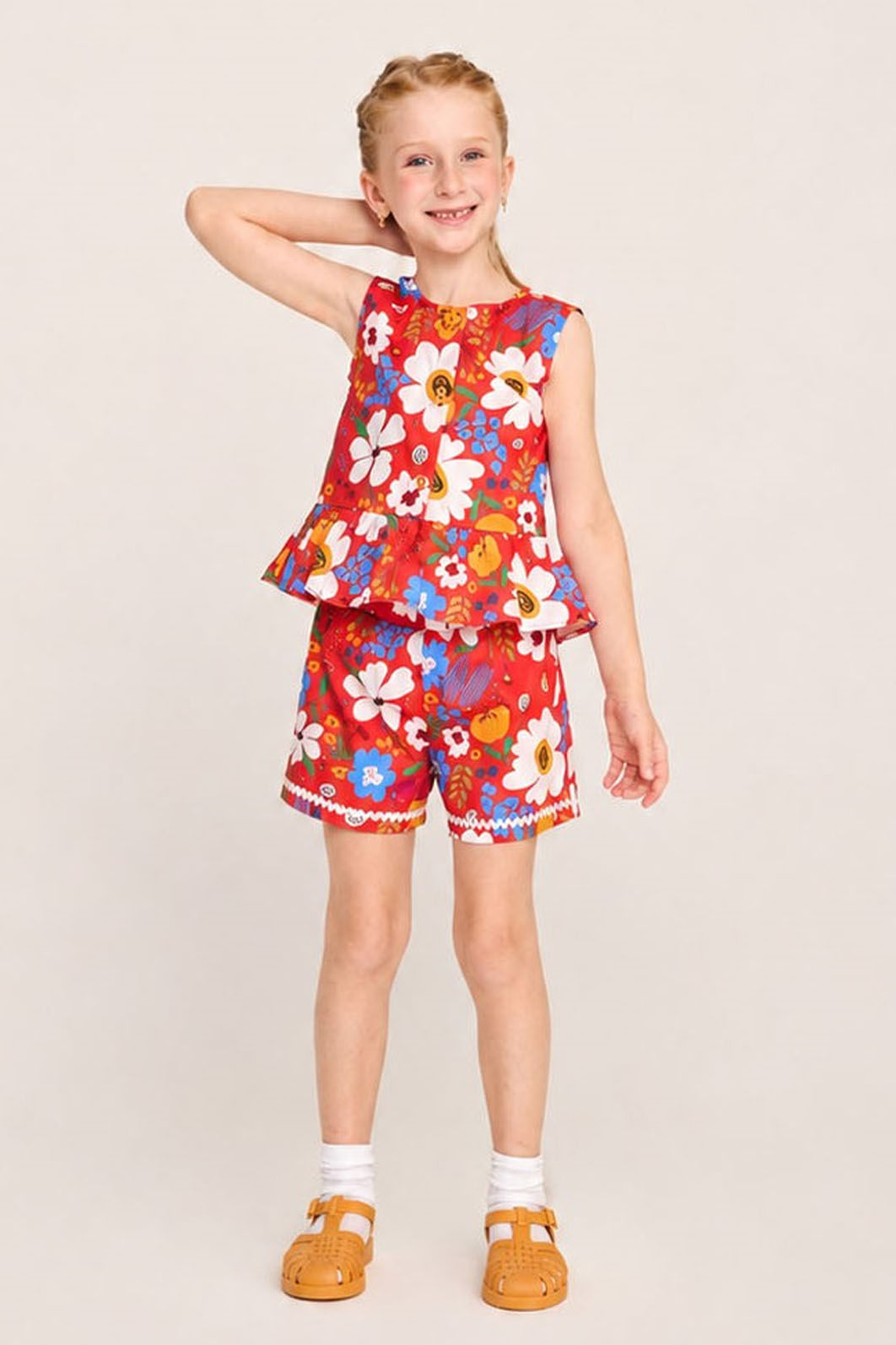 Conjunto blusa e short estampado
