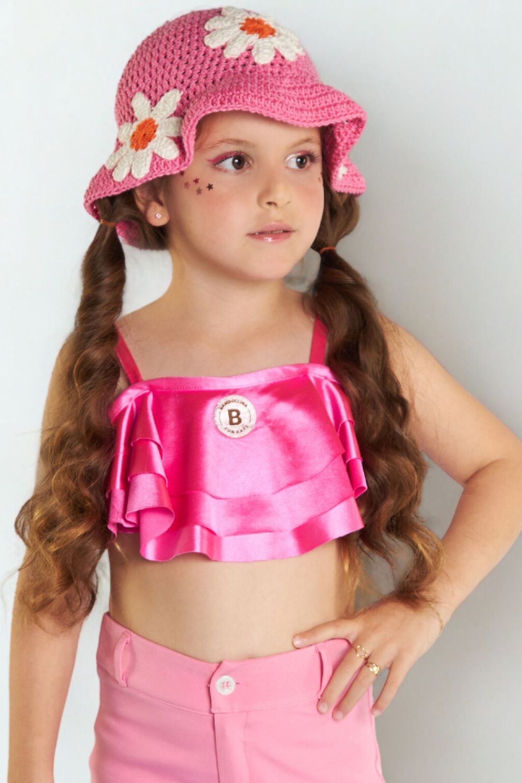 Top de alça com babados Top de alça com babados