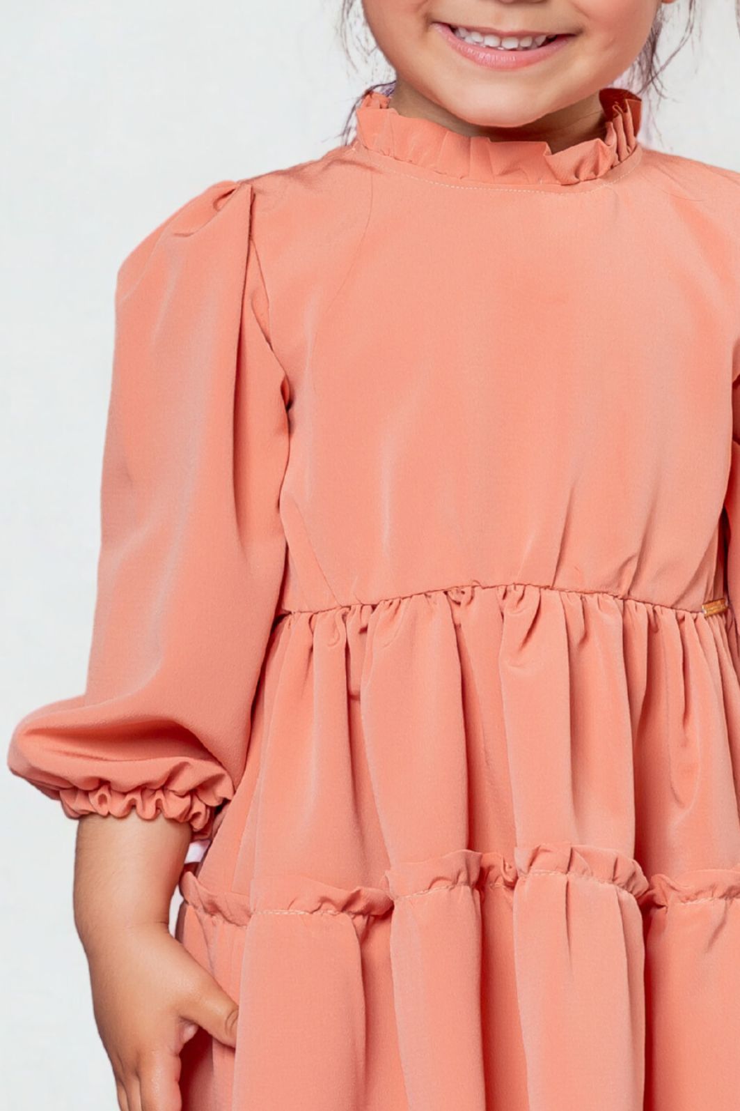 Vestido rosé de mangas bufantes Vestido rosé de mangas bufantes