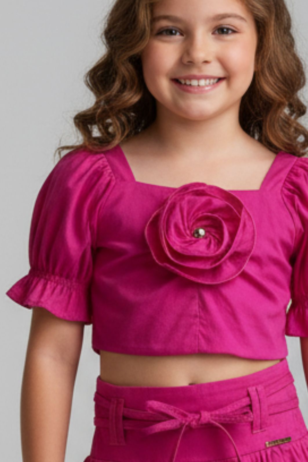 Conjunto blusa e saia de tricoline Conjunto blusa e saia de tricoline