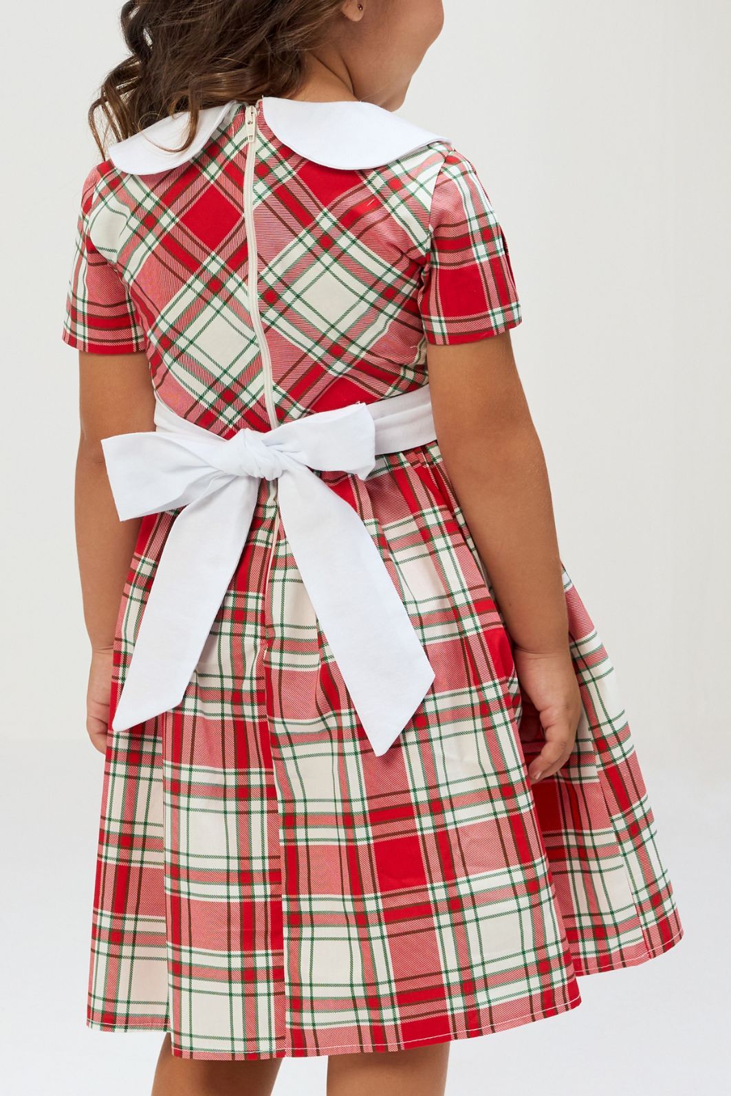 Vestido xadrez com gola Vestido xadrez com gola