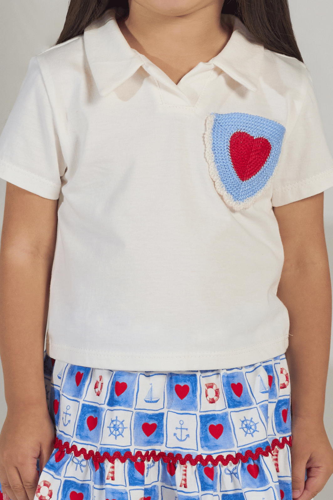 Conj. blusa off saia estampada Conj. blusa off saia estampada