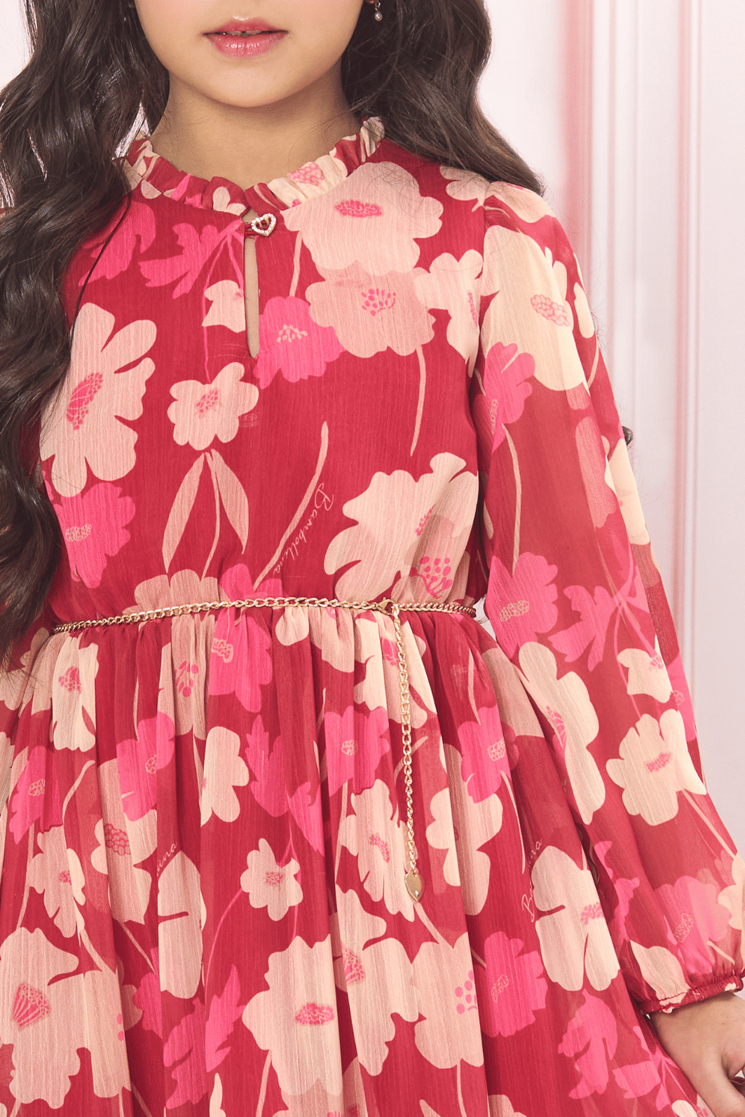 Vestido manga longa com estampa Vestido manga longa com estampa