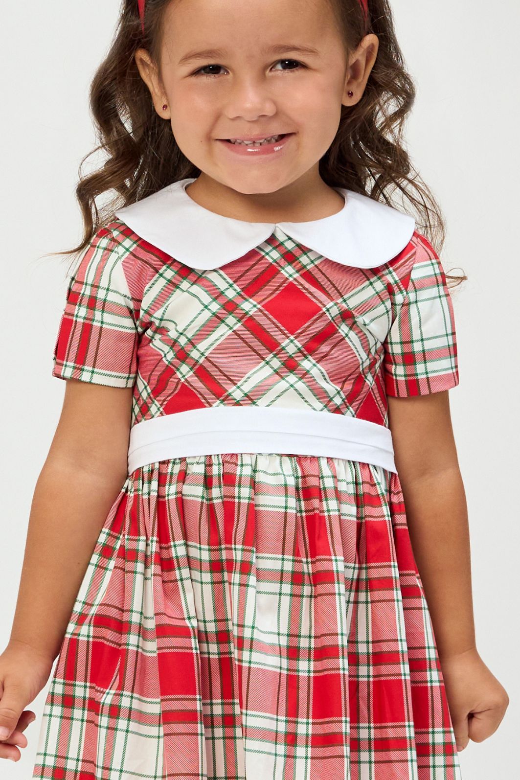 Vestido xadrez com gola Vestido xadrez com gola