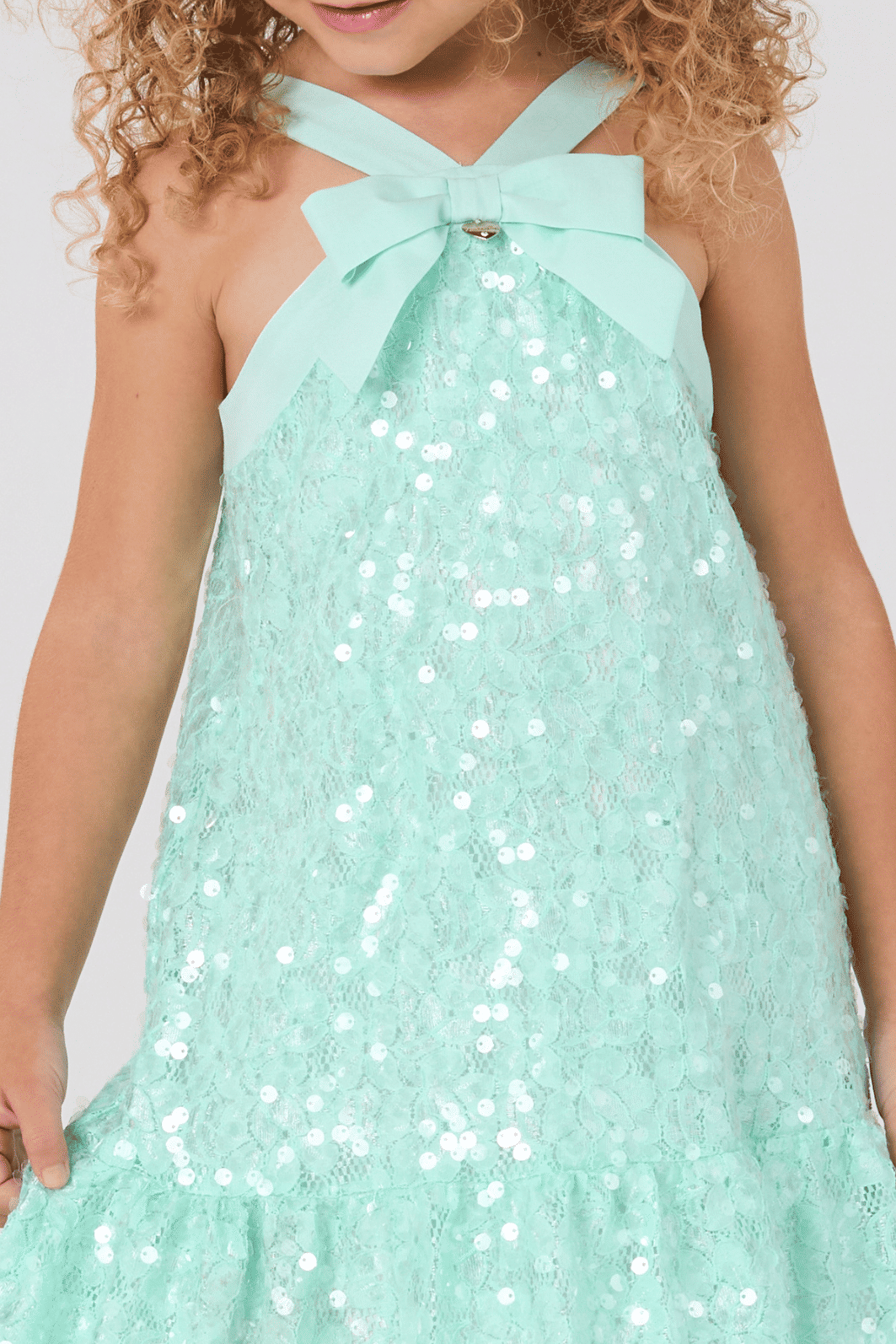 Vestido de renda com paetê Vestido de renda com paetê