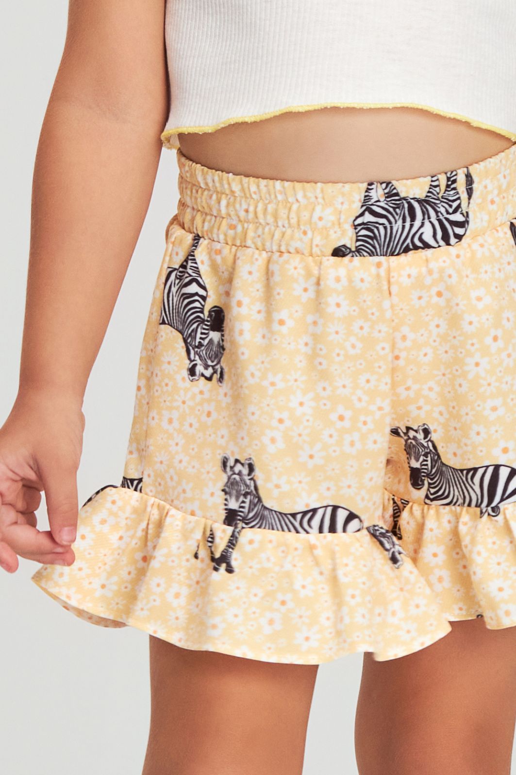 Conjunto regata de ribana e short estampa print zebra