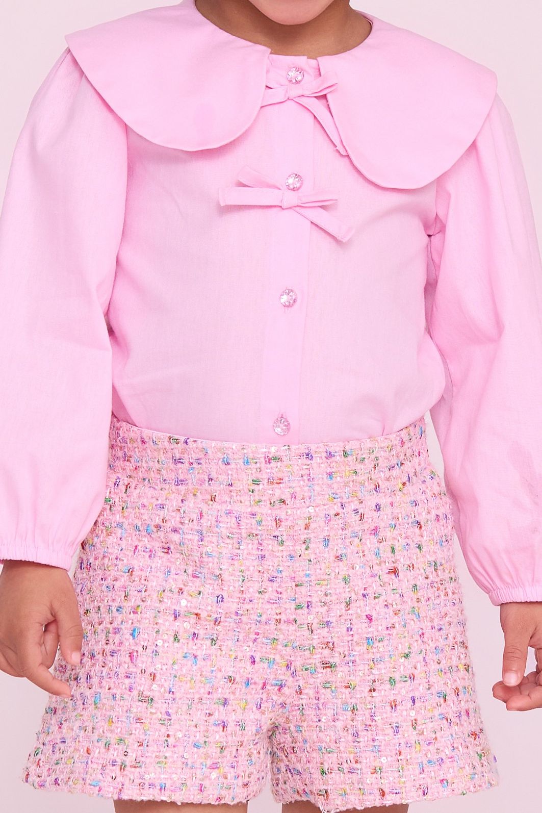 Conjunto Camisa De Tricoline E Short De Tweed Conjunto Camisa De Tricoline E Short De Tweed
