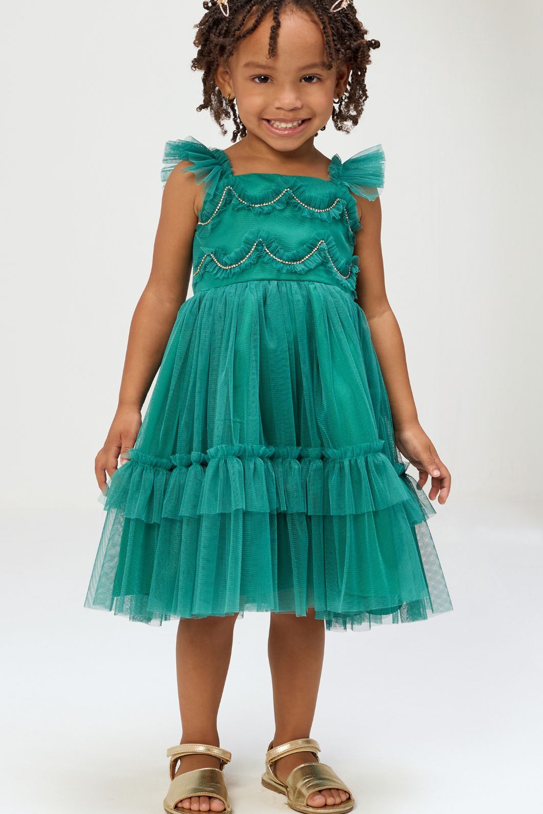 Vestido de tule com strass no peito Vestido de tule com strass no peito