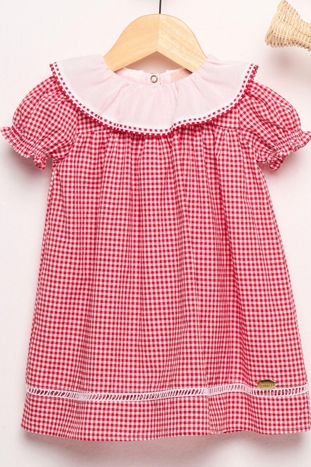 Vestido xadrez com gola Vestido xadrez com gola