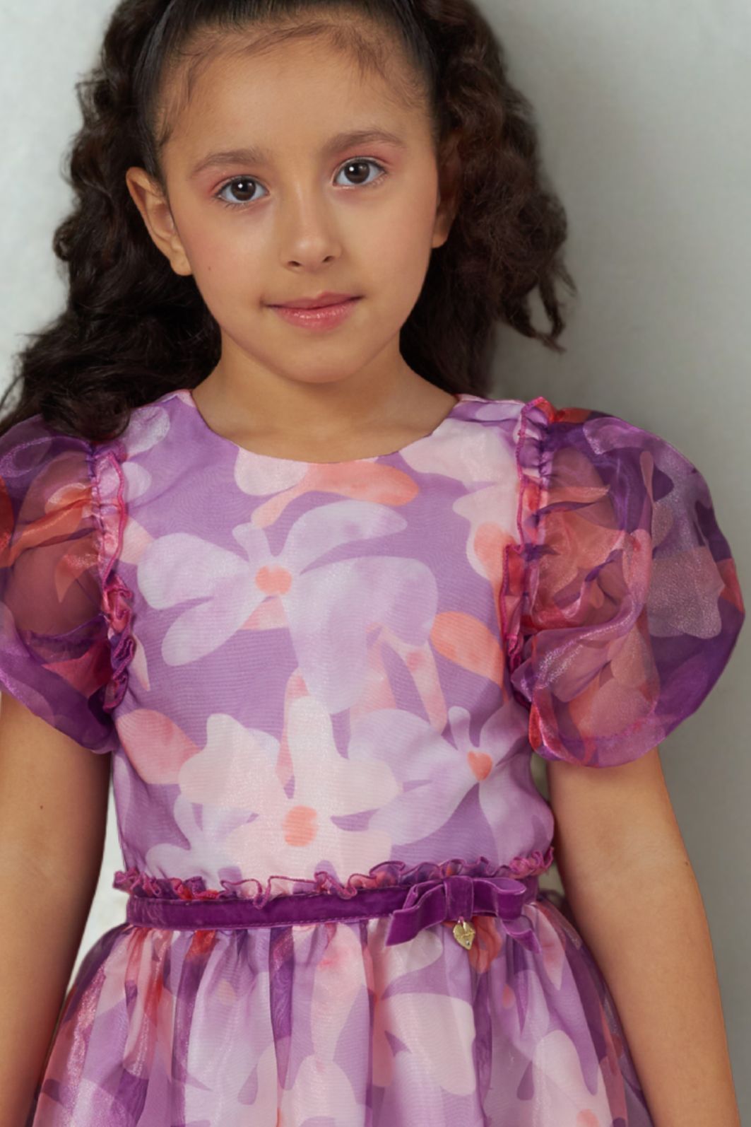 Vestido de organza estampado