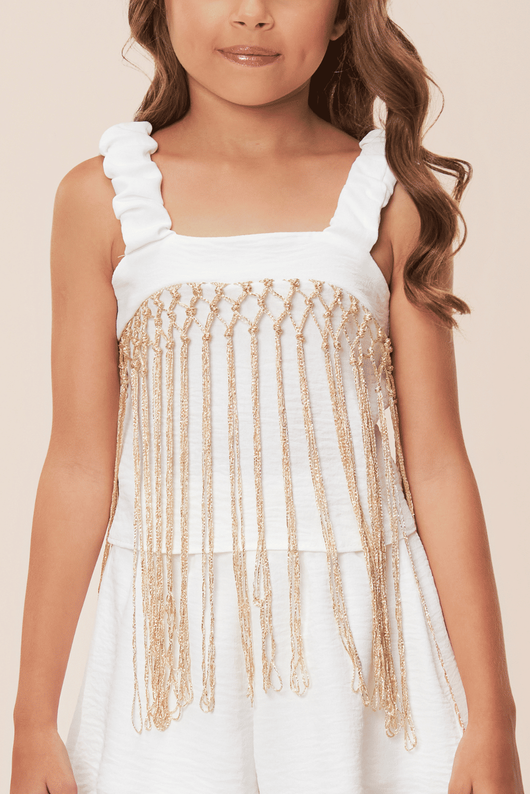 Conjunto blusa com franja e short dunas Conjunto blusa com franja e short dunas