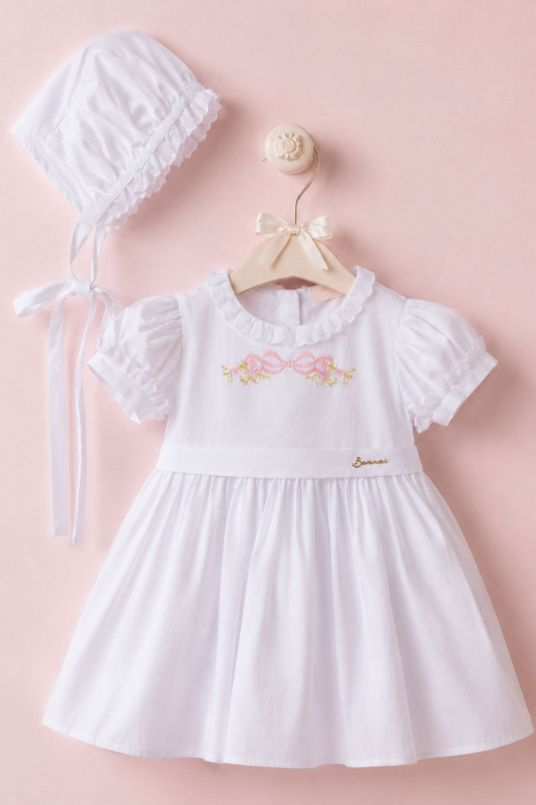 Conjunto Vestido E Touca De Tricoline Conjunto Vestido E Touca De Tricoline
