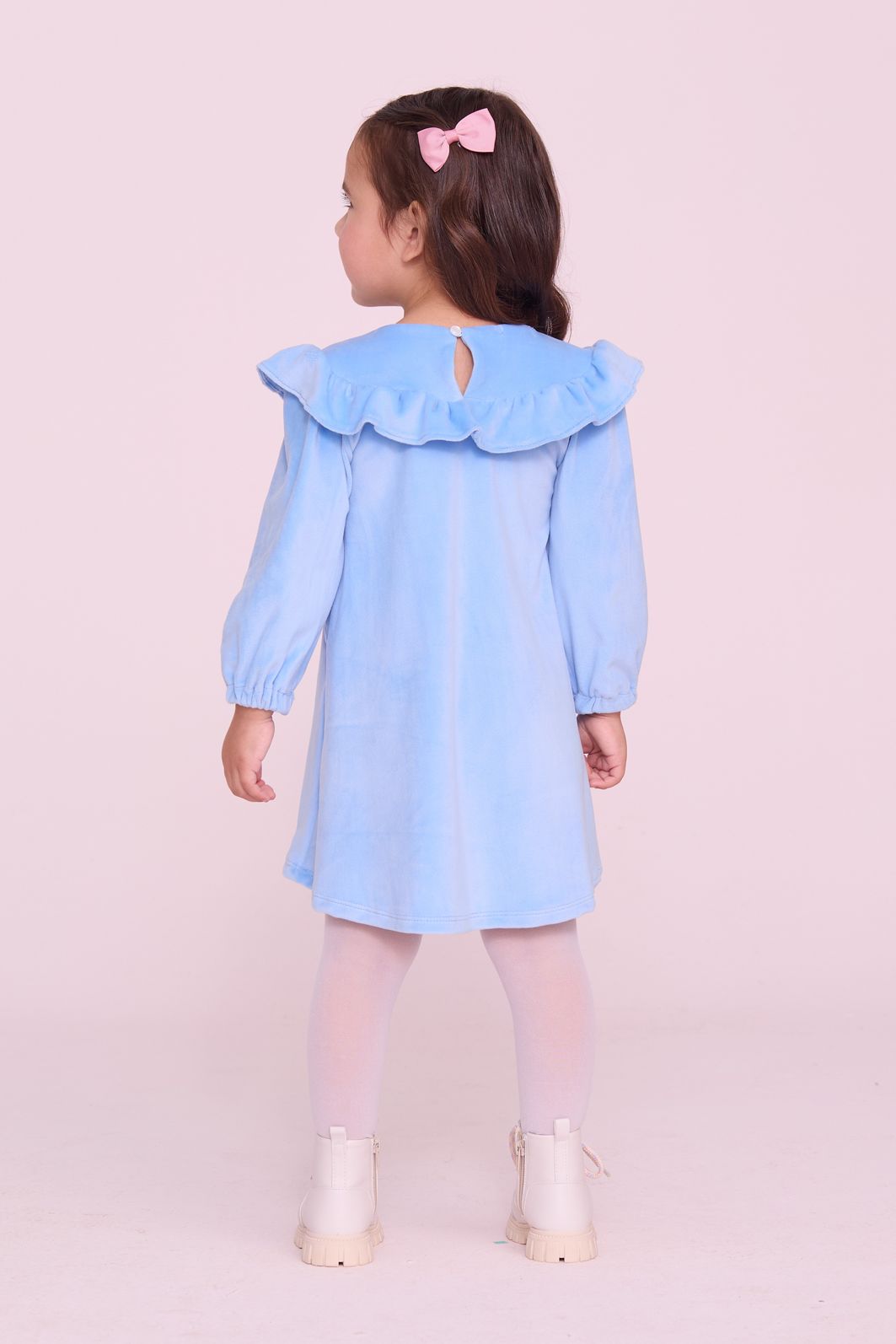 Vestido De Plush Com Pala Bordada Vestido De Plush Com Pala Bordada