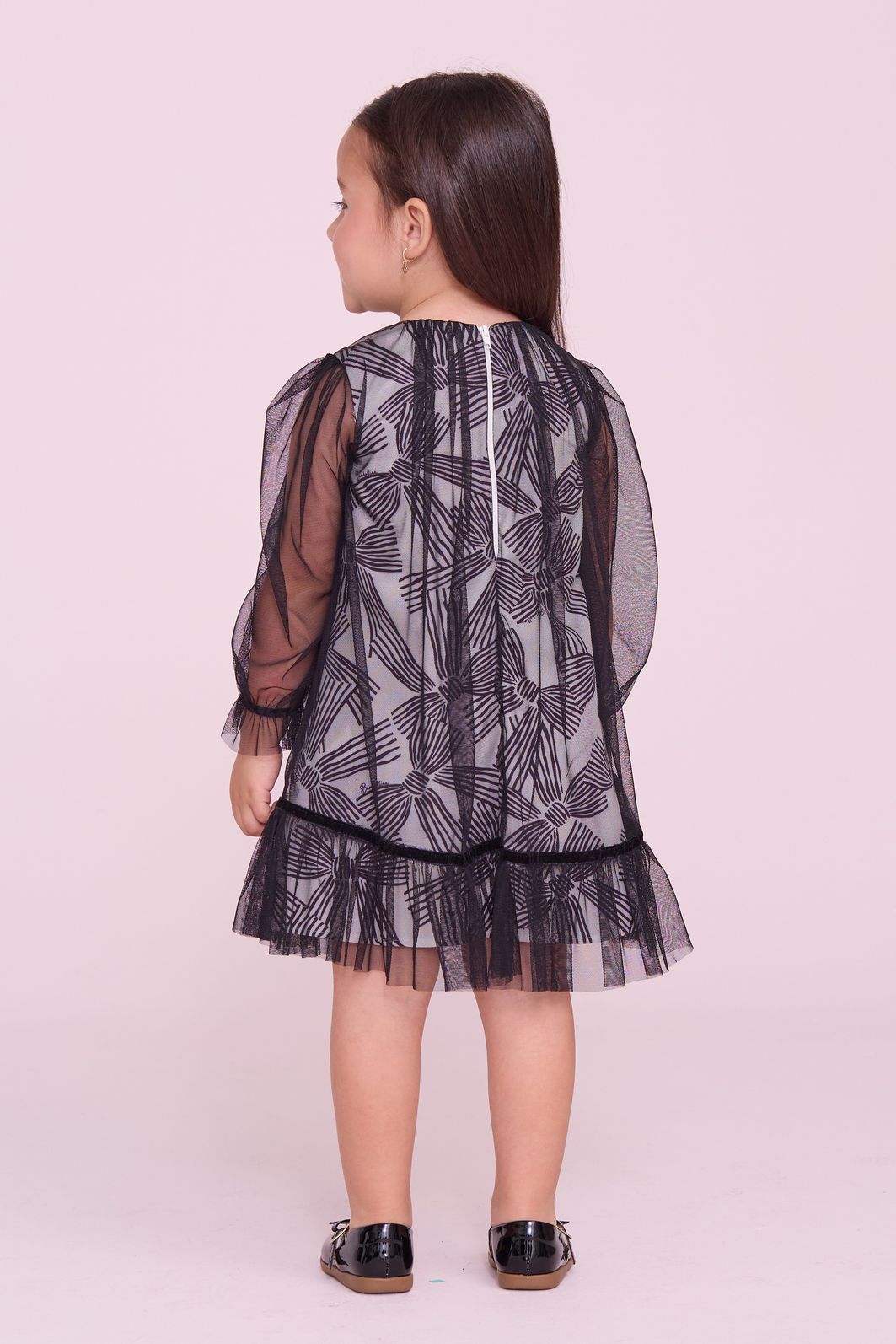 Vestido de Tule Com Forro Estampas De Laço Vestido de Tule Com Forro Estampas De Laço