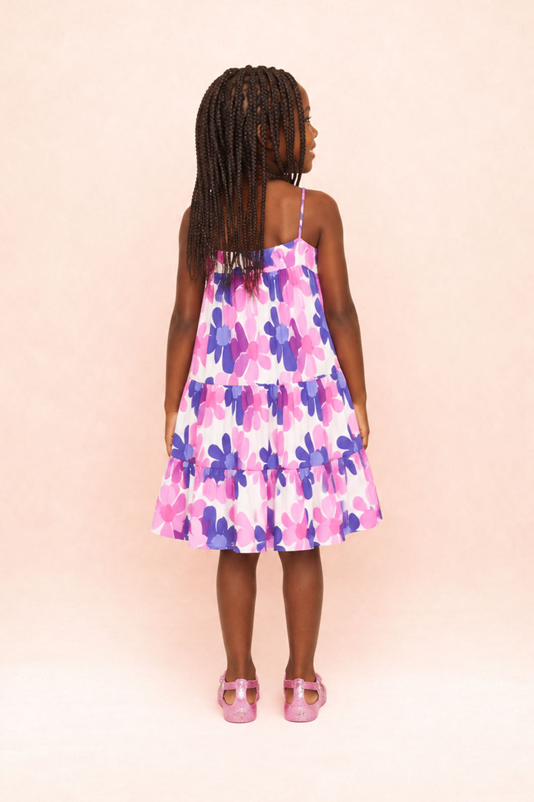 Vestido em estampa floral com alcinhas
