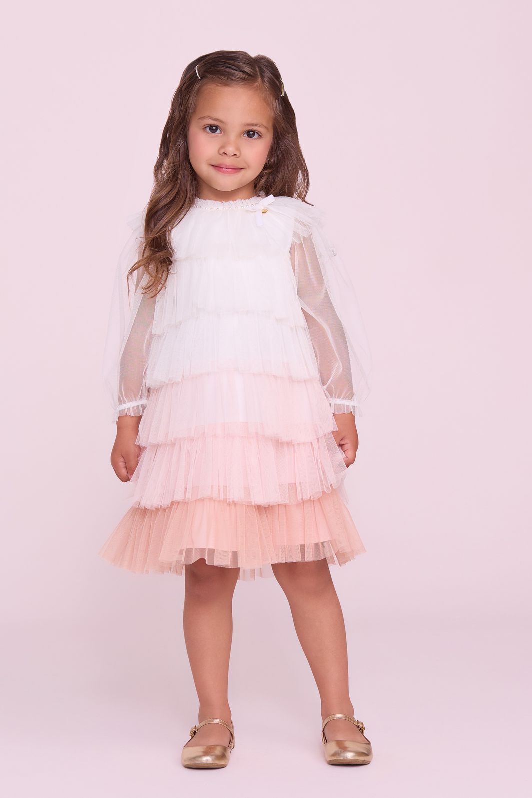Vestido De Tule Com Pérolas No Decote Vestido De Tule Com Pérolas No Decote