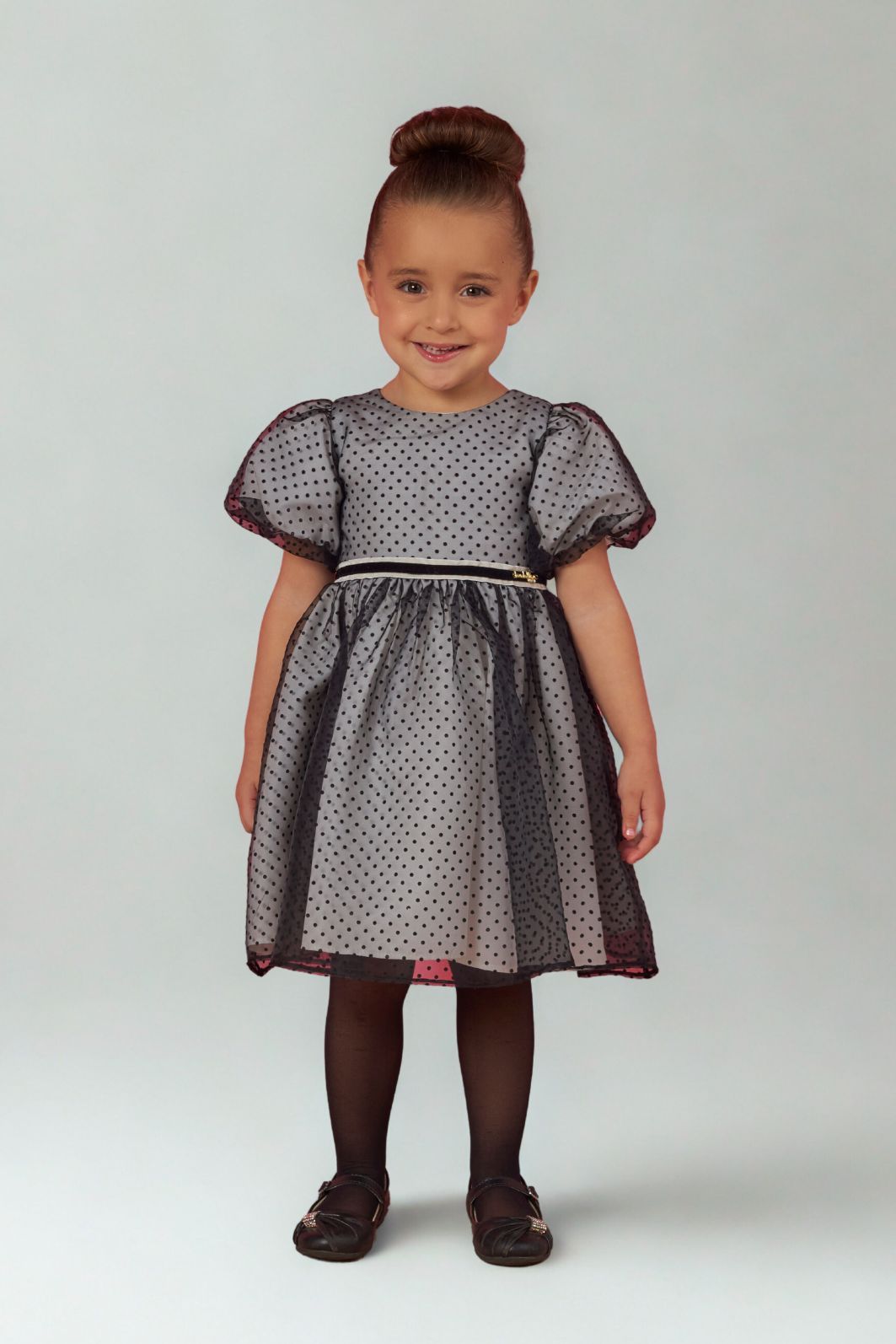 Vestido de organza e poa