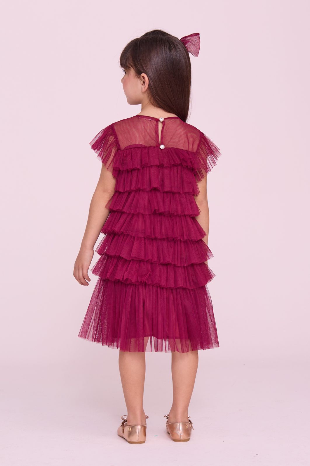 Vestido De Tule Com Laço De Tubo Strass Vestido De Tule Com Laço De Tubo Strass