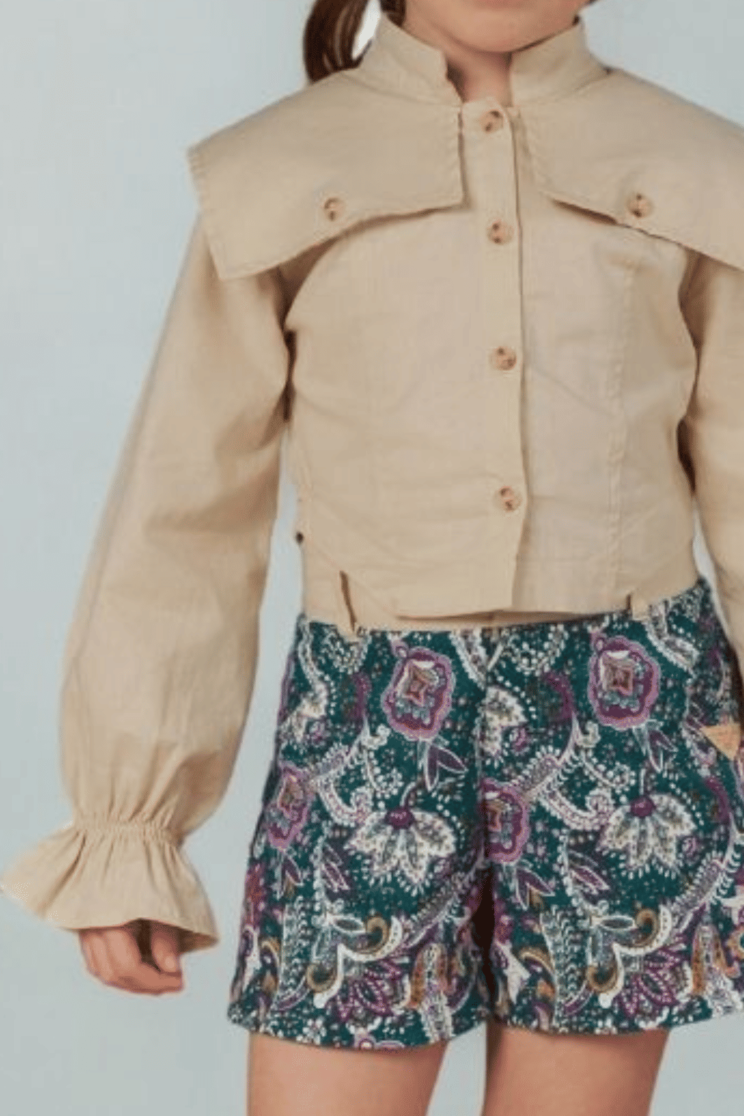 Conjunto camisa de tricoline com short estampado Conjunto camisa de tricoline com short estampado