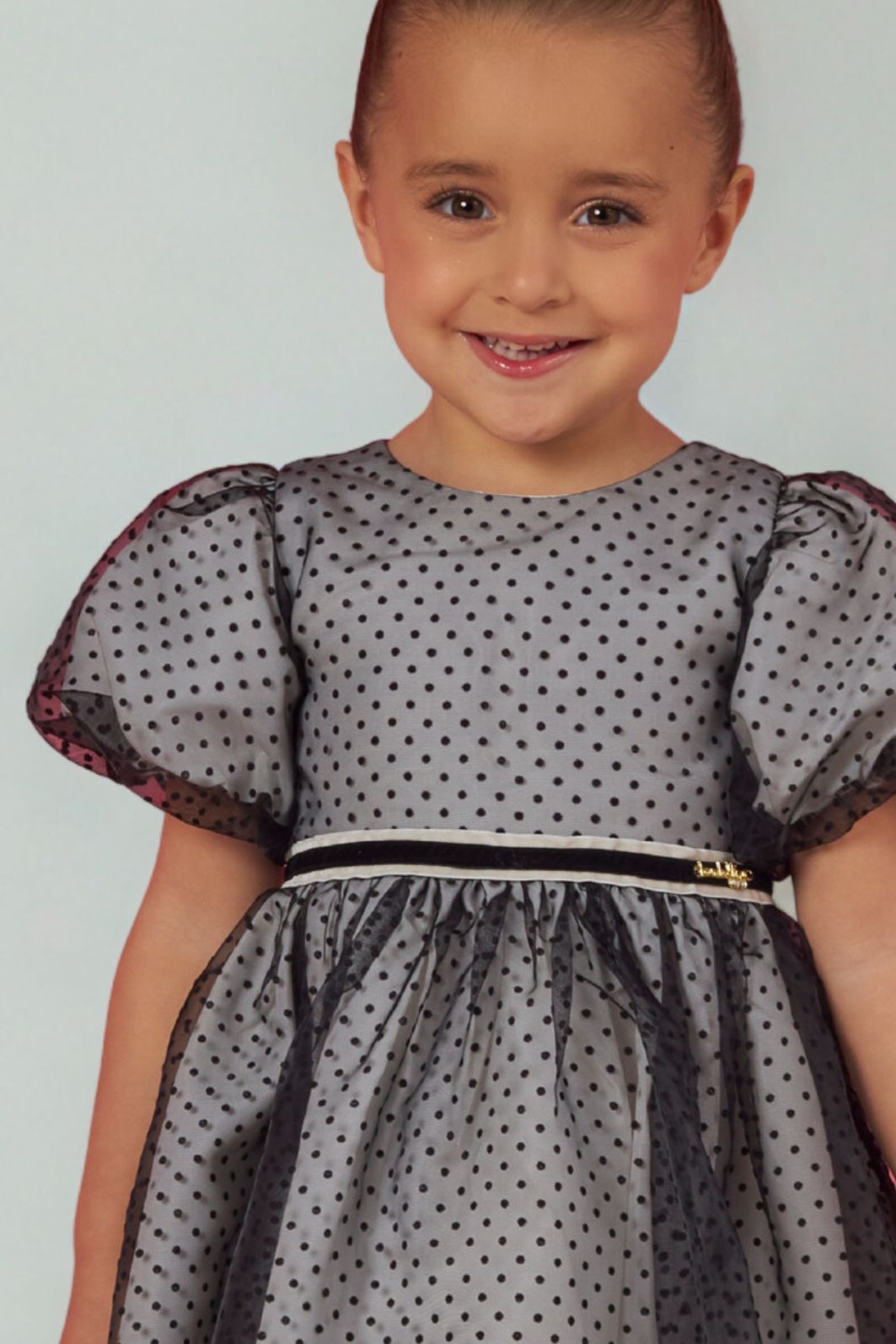 Vestido de organza e poa