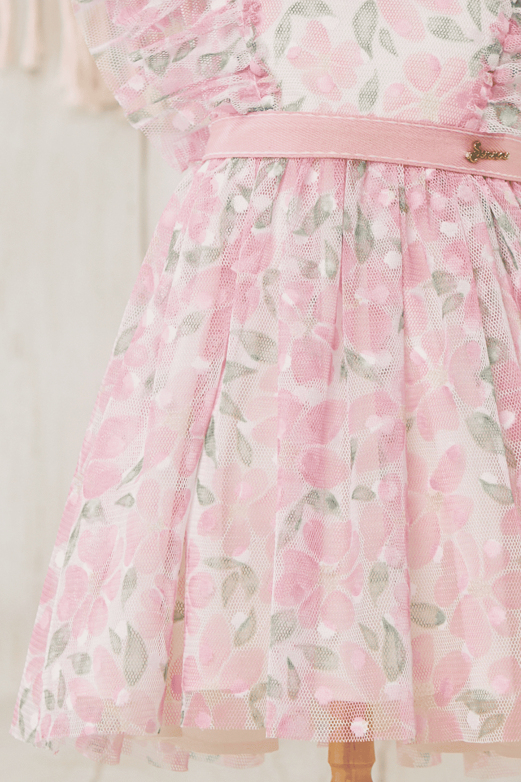 Vestido de tule floral