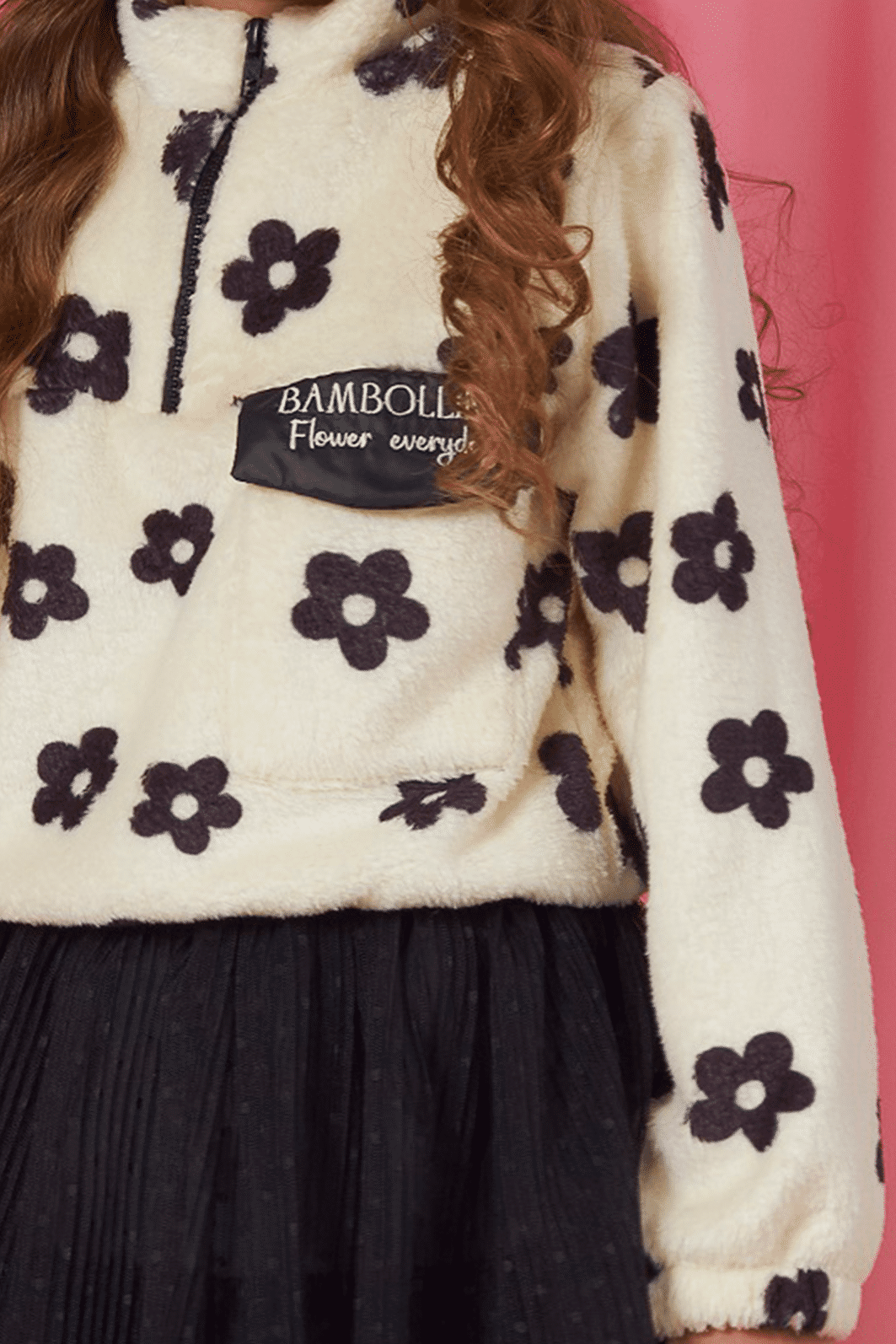 Moletom de pele com estampa de flores Moletom de pele com estampa de flores