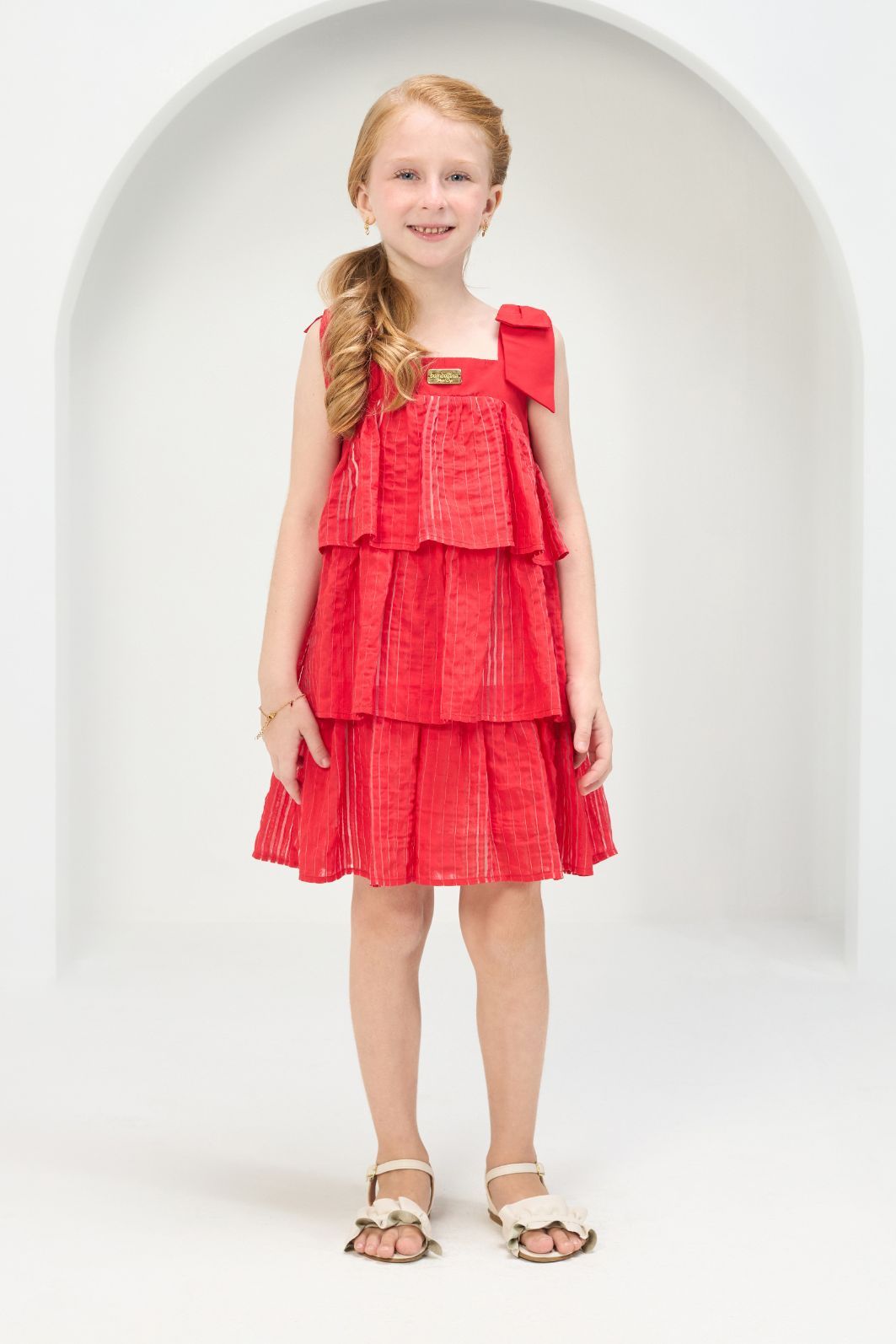 Vestido três marias com laços nas alças Vestido três marias com laços nas alças