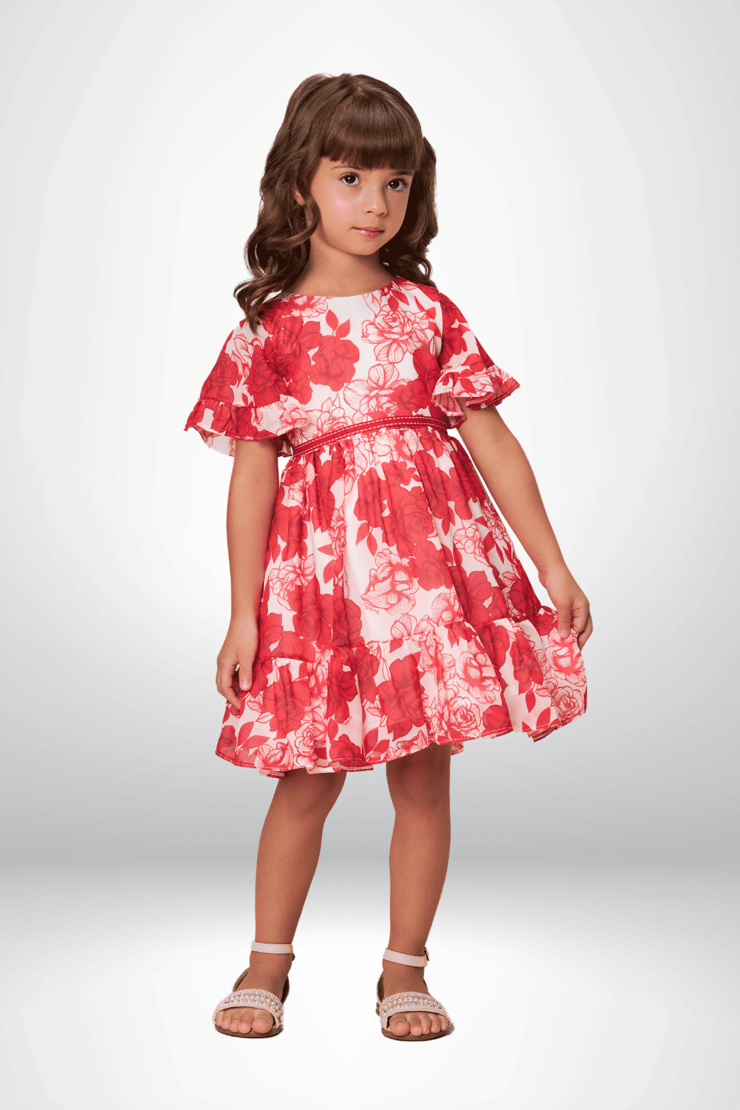 Vestido estampado vermelho Vestido estampado vermelho