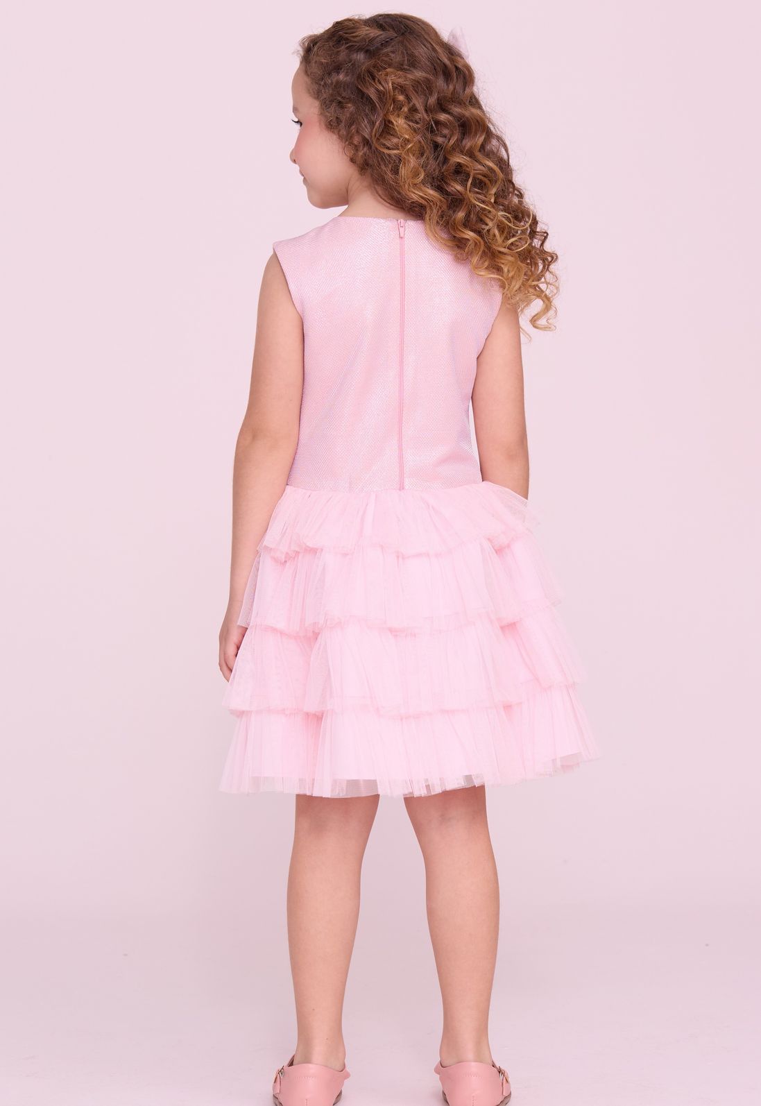 Vestido de Malha Com Lurex E Tule Vestido de Malha Com Lurex E Tule