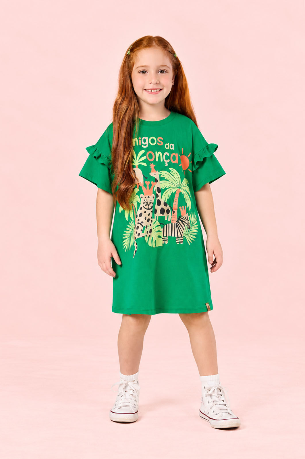 Vestido De Meia Malha Com Estampa Em Silk Animais Vestido De Meia Malha Com Estampa Em Silk Animais