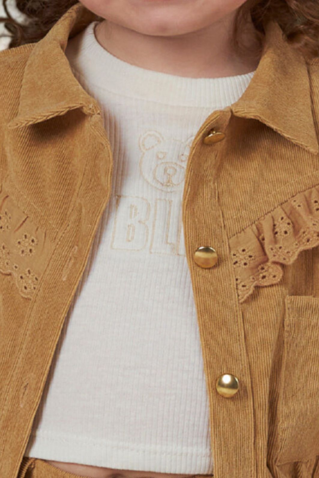 Blusa de ribana com bordado de urso Blusa de ribana com bordado de urso