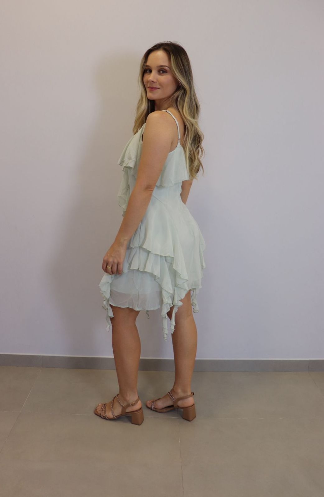 Vestido Curto My Chush Feminino Cor Menta