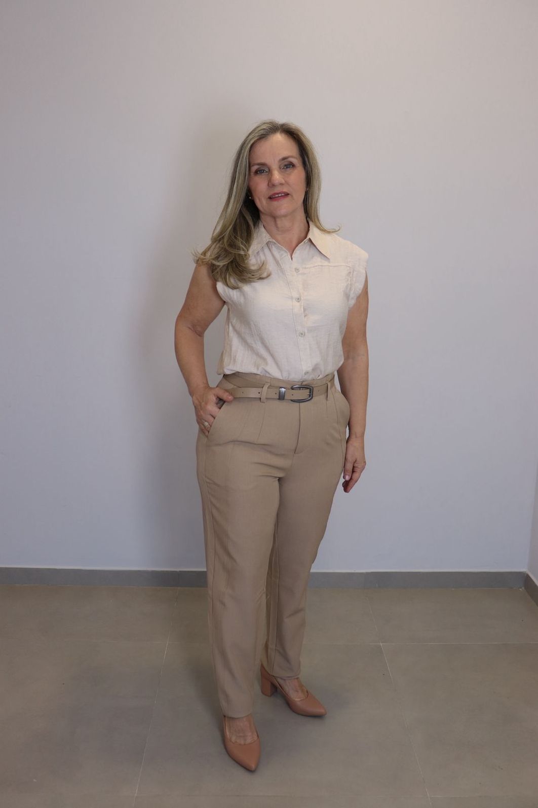 Calça Maxma Alfaiataria Feminino Cor Nude Calça Maxma Alfaiataria Feminino Cor Nude