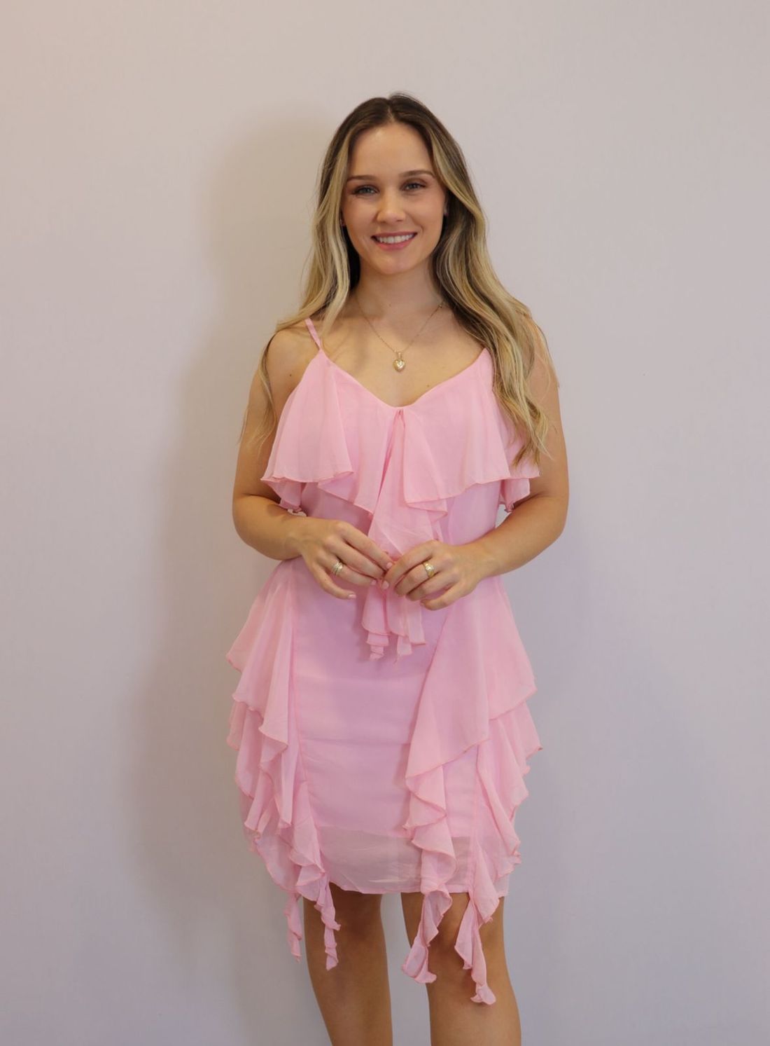 Vestido Curto My Chush Feminino Cor Rosa