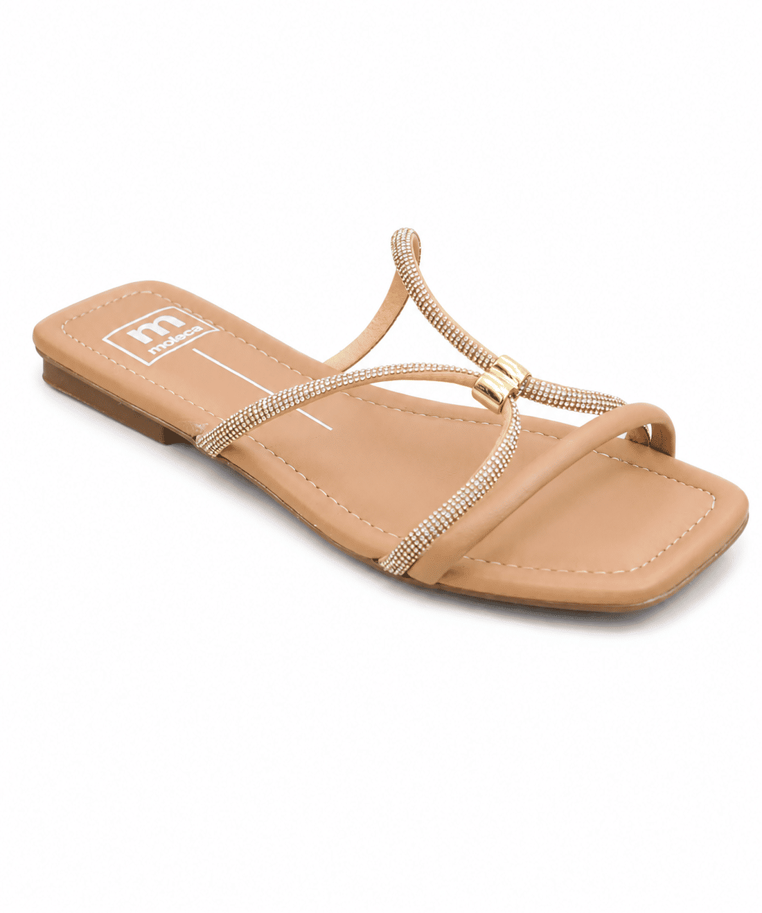 Rasteira Moleca Brilho Feminino Cor Bege