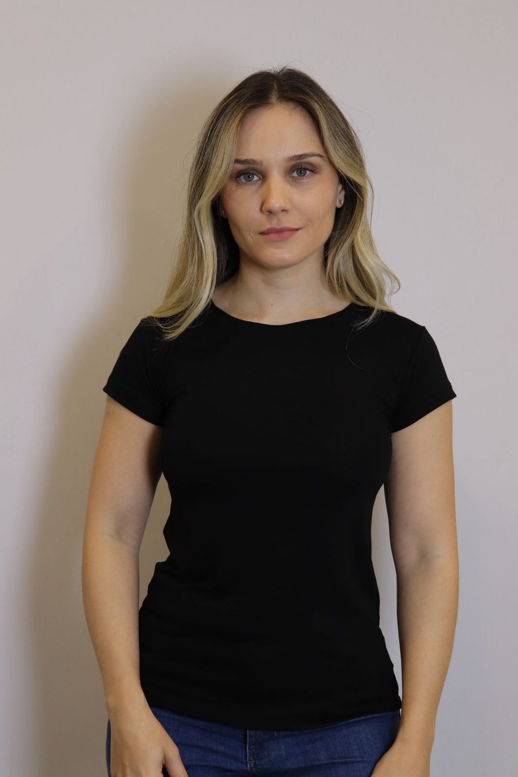 Blusa Lzt Baby Look Viscose Feminino Cor Preto Blusa Lzt Baby Look Viscose Feminino Cor Preto