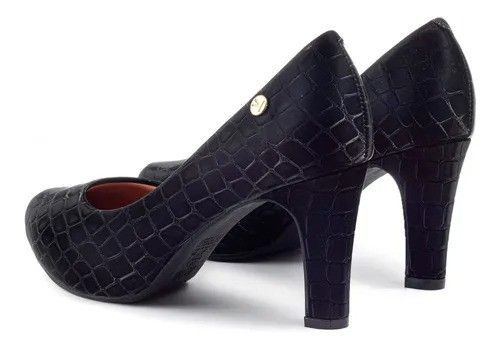 Scarpin Vizzano Meia Pata Salto Alto Feminino Cor Preto Scarpin Vizzano Meia Pata Salto Alto Feminino Cor Preto