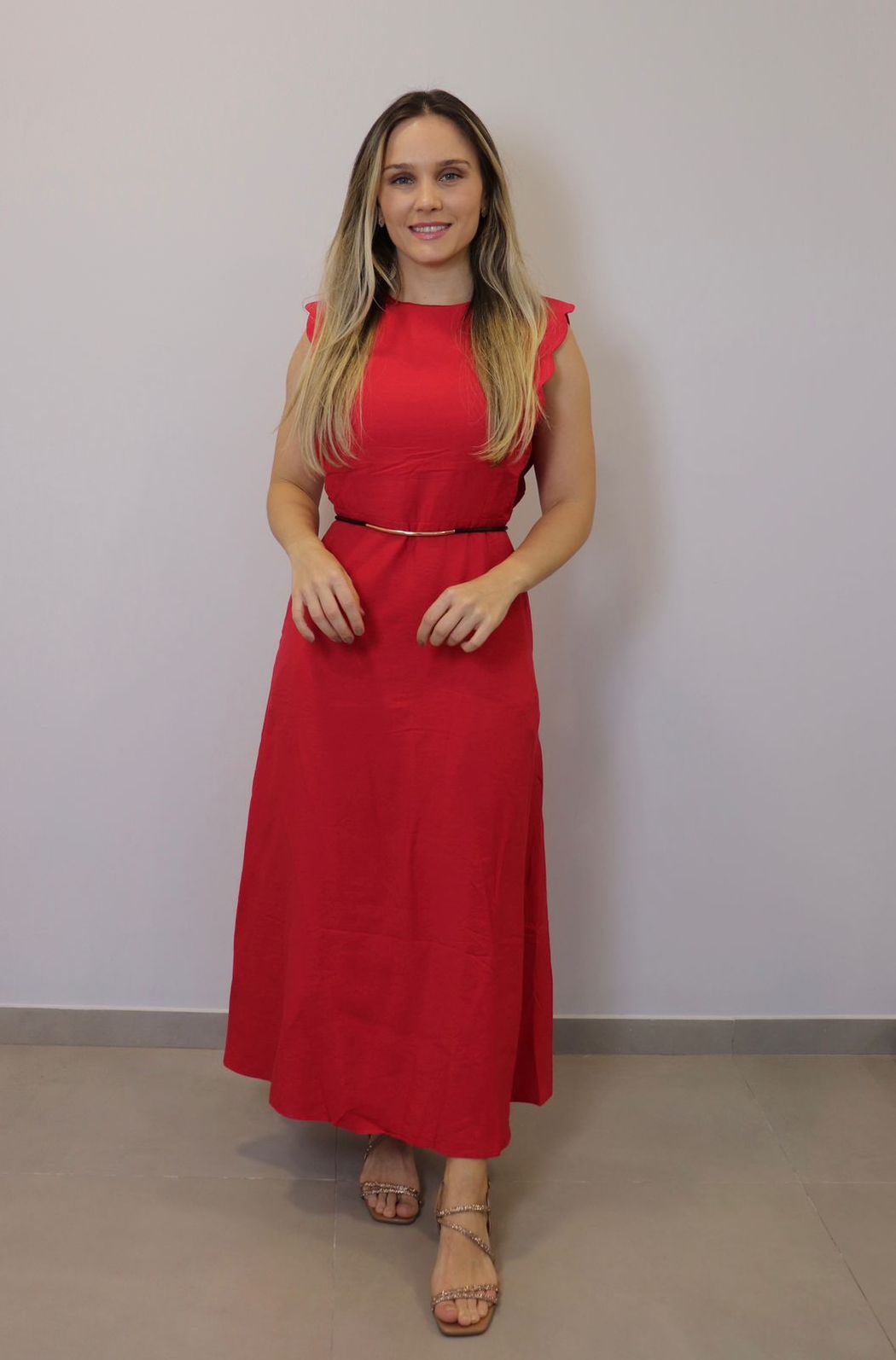 Vestido Bellina Feminino Cor Vermelho
