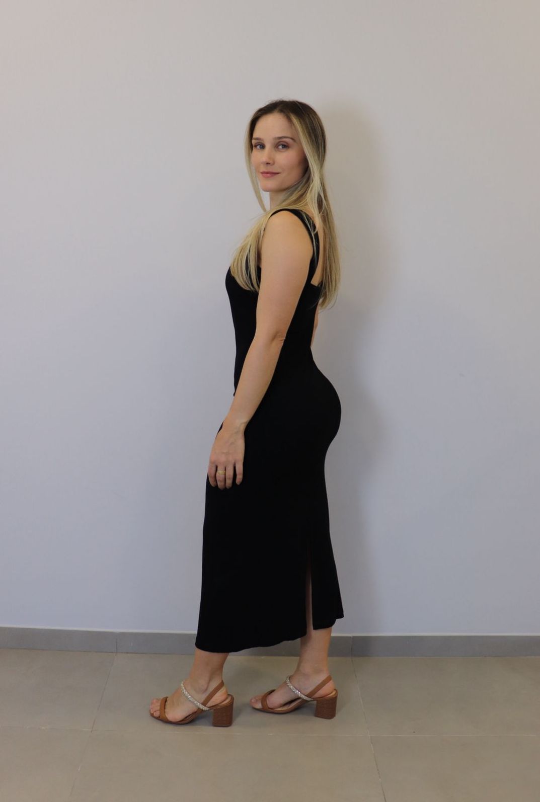 Vestido Midi Lzt Ribana Feminino Cor Preto Vestido Midi Lzt Ribana Feminino Cor Preto