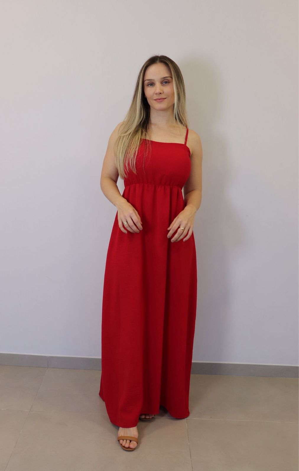 Vestido Kodos Longo Feminino Cor  Vermelho