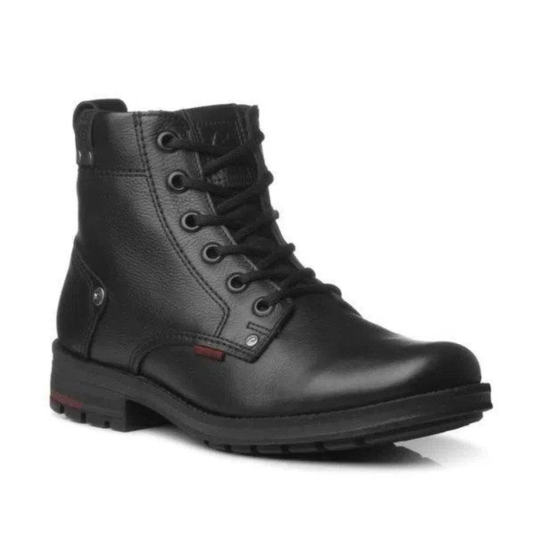 Bota Pegada Em Couro Masculino Cor Preto Bota Pegada Em Couro Masculino Cor Preto