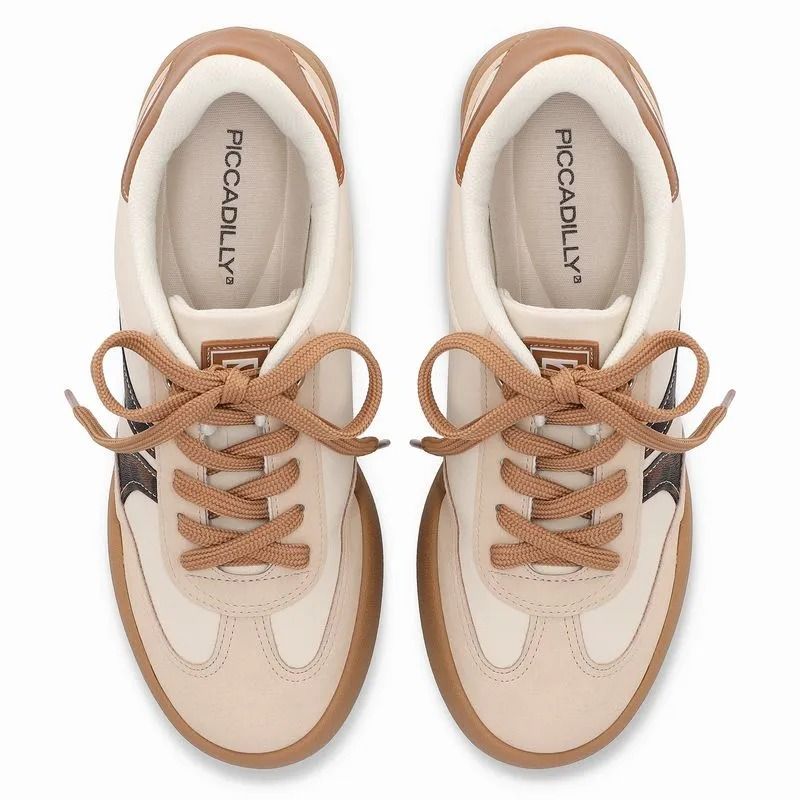 Tênis Piccadilly Feminino Cor Off White/Dourado Brulee