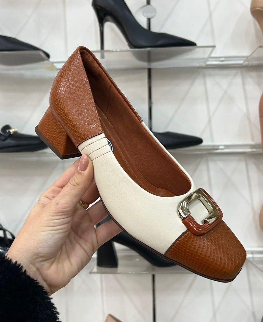 Sapato Picaddilly Salto Médio Feminino Cor Ocre Sapato Picaddilly Salto Médio Feminino Cor Ocre