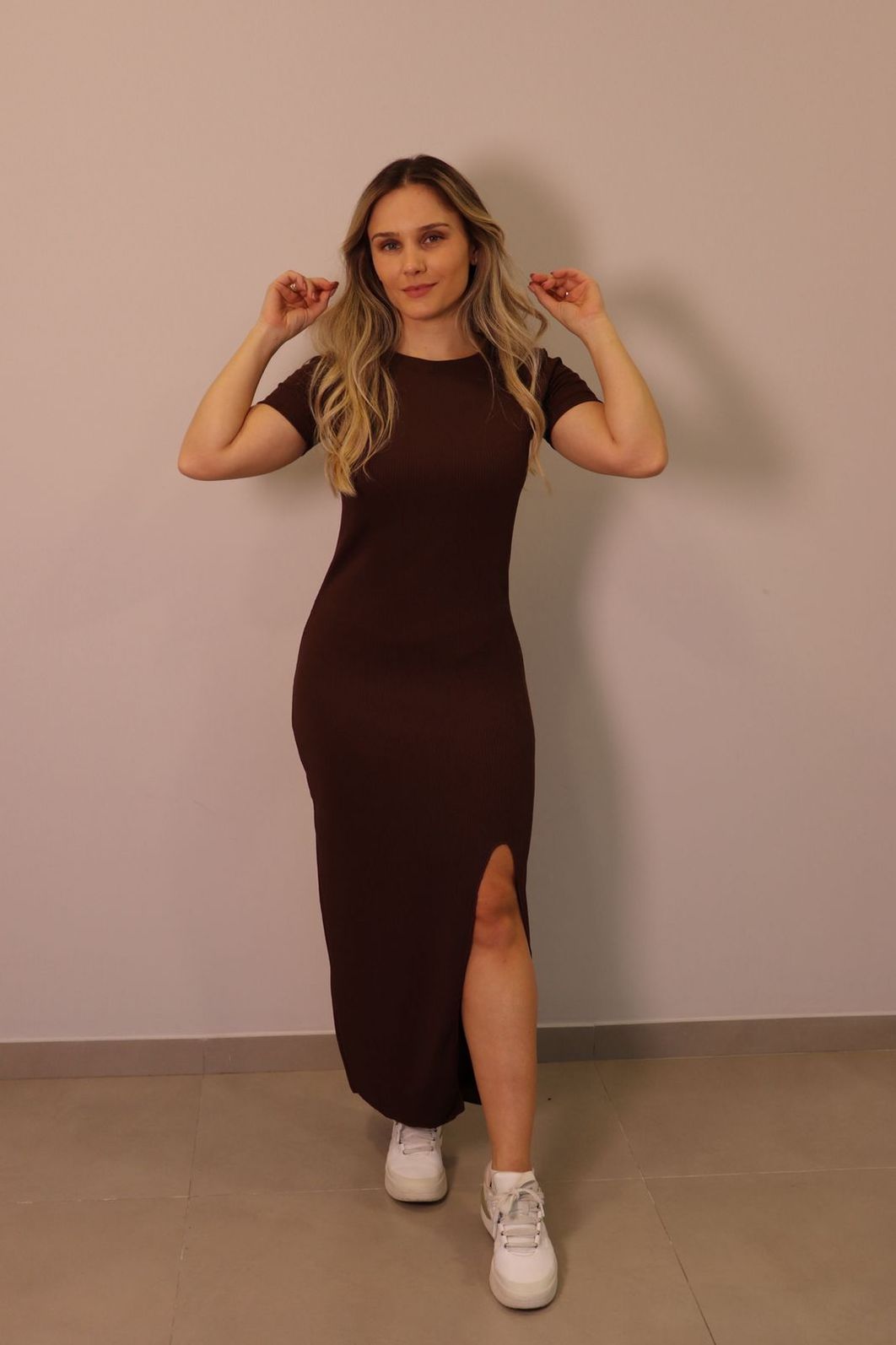 Vestido Midi Lzt Ana Ruga Feminino Cor Marrom Vestido Midi Lzt Ana Ruga Feminino Cor Marrom