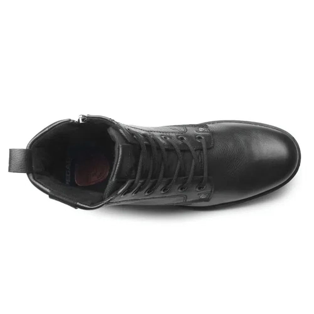 Bota Pegada Em Couro Masculino Cor Preto Bota Pegada Em Couro Masculino Cor Preto