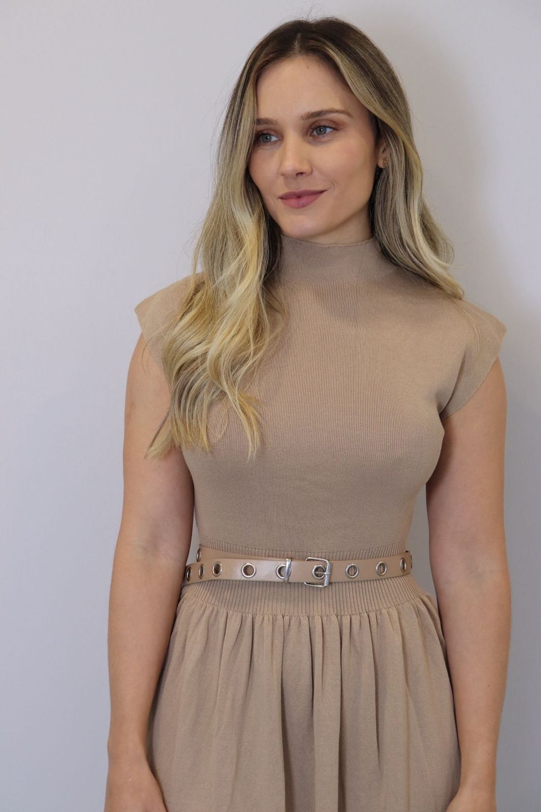 Vestido Bellina Evâse Modal Feminino Cor Nude Vestido Bellina Evâse Modal Feminino Cor Nude