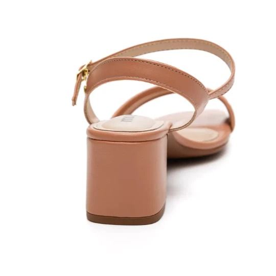 Sandália Moleca Salto Médio Feminino Cor Creme Sandália Moleca Salto Médio Feminino Cor Creme